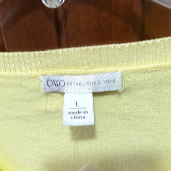 Cato 💛Yellow Pale Banana Cardigan Sweater - Size Large - NEW with Tags - Picture 8 of 9